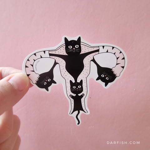 Uterus Cats Machine Sticker