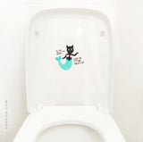 Cat Mermaid Toilet Lid Sticker