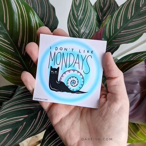 I don't Like Mondays Cat Sticker