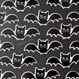 Bat cat Halloween sticker