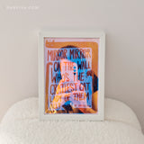 Mirror crazy cat lady art frame with holographic mirror effect!