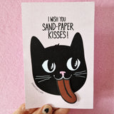 Sand paper Cat Poscard
