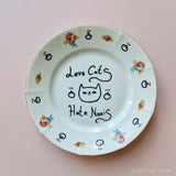 Love cats Hate N**** Vintage Plate (Original & Handmade)