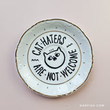 Cat Haters are Not Welcome Vintage Plate #2 (Original & Handmade)