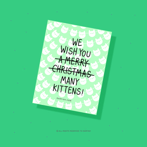Many Kittens Christmas Cat Postcard