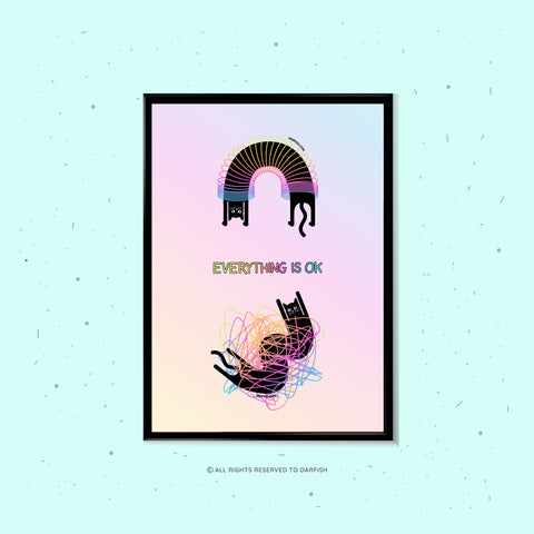 Everything is ok cat A4 Print
