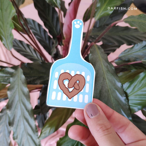 Poo heart cat Sticker