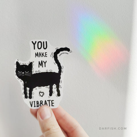 You make my heart vibrate cat Sticker