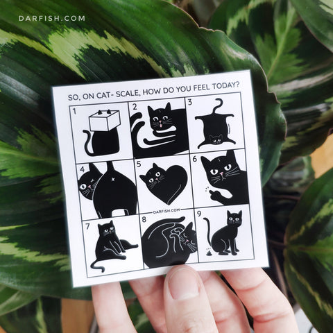 how do you feel today cat scale sticker