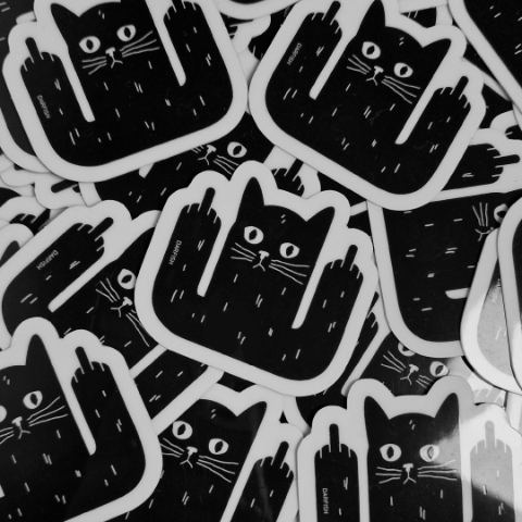 GLOW-IN-THE-DARK STICKER! Black cats are awesome