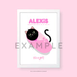 PERSONALIZED YOUR BABY CAT ILLUSTRATION + FRAME!