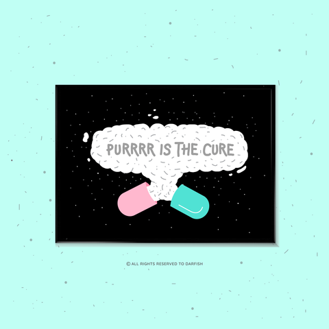 Purrr is the cure A4 Print