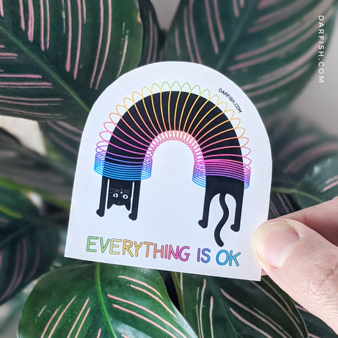 Everything is ok cat Sticker