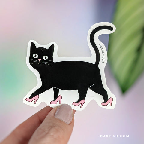 High Heels Cat Sticker