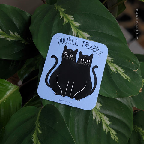Double Trouble Cats Sticker