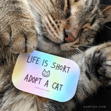 Life is short Adopt a Cat Sticker
