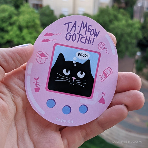 Ta-Meow-Gotchi tamagotchi Cat Sticker