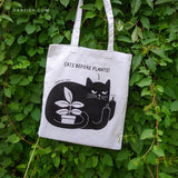 Cats before Plants Tote Bag