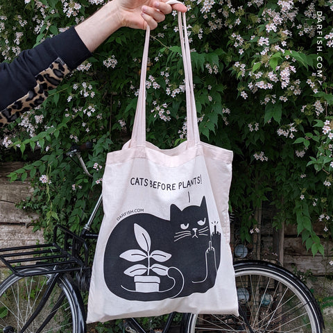 Cats before Plants Tote Bag